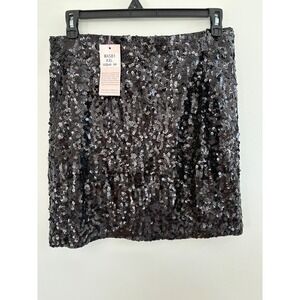 Maner MA581 Black Sequin Mini Skirt XXL High Waisted Party Holiday Pencil Skirt
